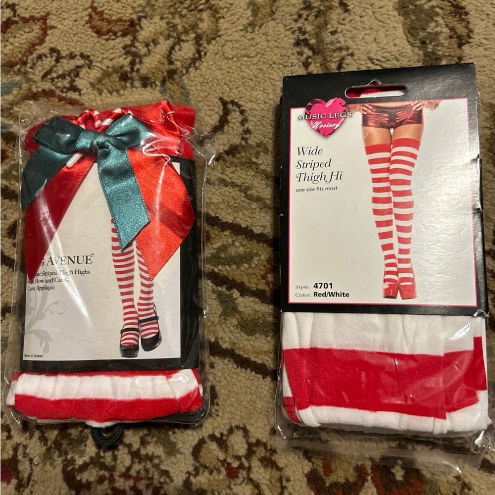 Leg Avenue, and Music Leg thigh highs panty hose holiday set edition both new